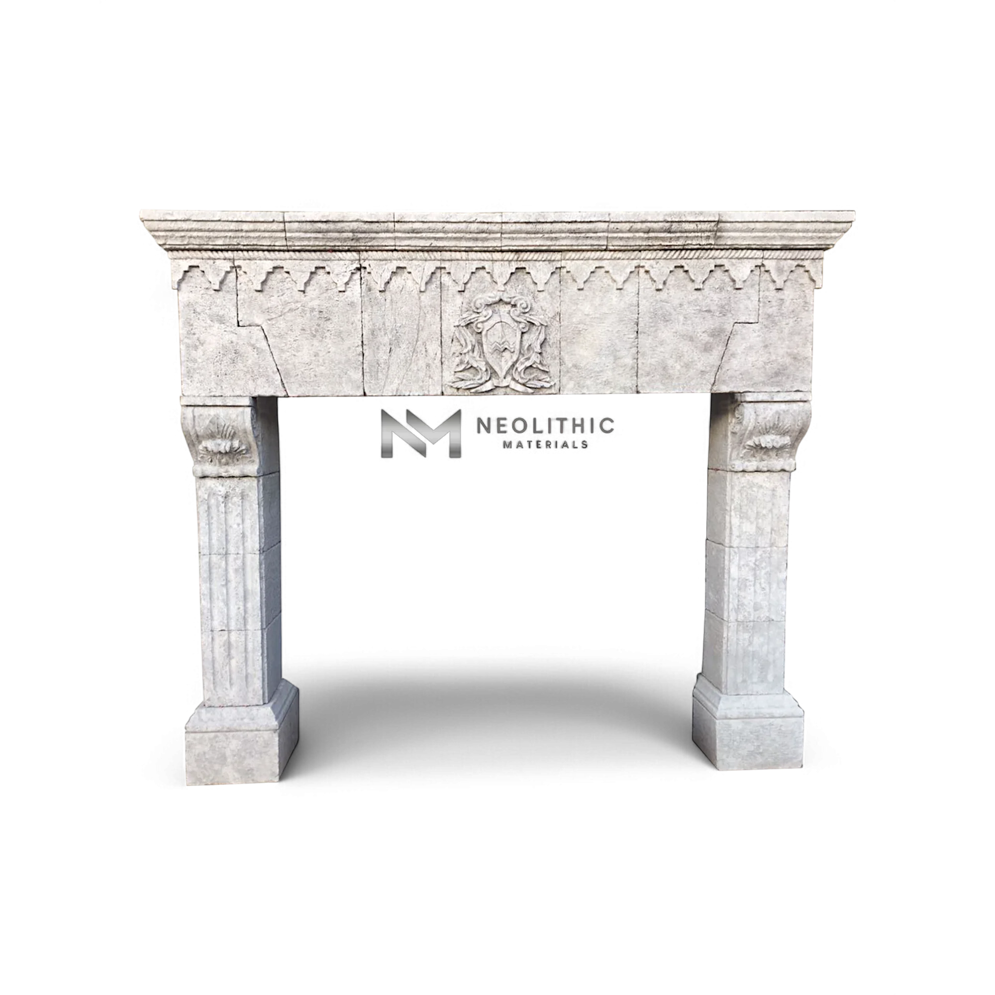 Reclaimed Limestone Mantel